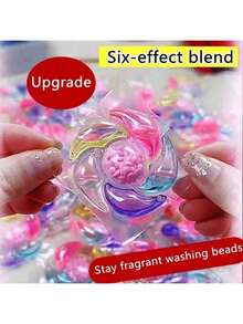 6-In-1 Laundry Detergent Capsules (100/50/30/10 Pcs Per Box), Concentrated Detergent Pearls, Fresh And Pleasant Fragrance, Strong Stain Removal And Color Protection, Floral Scent, Suitable For Busy Families, Compatible With All Washing Machines, Gentle Care For Fabrics, Quickly Dissolves In Water, Keeps Clothes Soft, Fresh And Clean For Long - Liquid - View 9