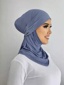 1pc Hijab Cap/Balaclava, Women's Minimalist Fashion Casual Elegant Modest Neck Scarf Headwrap, Modal Soft Breathable Fabric, 2-In-1 Instant Scarf & Headcover, Suitable For Daily Life, Festivals, Gatherings, Prayers,Beach,Holiday,Accessories,Travel Essential - Balaclava Hijab - View 19