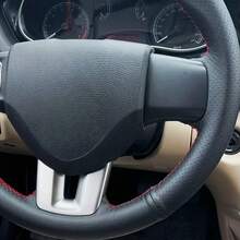 Handmade Stitched Microfiber PU Leather Steering Wheel Cover, Suitable For Fiat 500 Viaggio, Dodge - Fiat 500 Viaggio Dodge - View 2