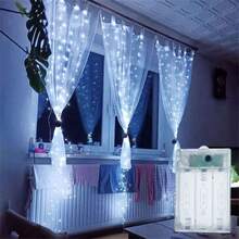 1pc Battery Powered LED Curtain Lights - Warm White & Pink, 4 Lighting Styles, 8 Modes, Satin Finish - Ideal For Wedding, Party, Christmas And Halloween Decoration - Battery Box Curtain Light - View 3