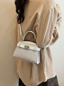 Bolso de mano casual versátil y de color contrastante de moda para mujeres - Blanco - Ver 7