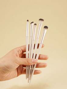 5支/4支/2支眼影刷，眼部细节刷，眼睑化妆刷，尼龙毛，耐用塑料手柄，精准眼部细节描绘，迷你眼影刷，适合专业化妆师和初学者，圣诞礼物 - 黑色 - 查看 12