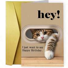 1 Thiệp chúc mừng sinh nhật hình mèo độc đáo, món quà tuyệt vời nhất dành cho gia đình và bạn bè, thiệp chúc mừng sinh nhật kèm phong bì, vật phẩm nhỏ tinh tế, món đồ trang trí dễ thương. - Nhiều màu - Xem 19
