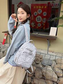 Ba lô chấm bi thời thượng, cặp sách học sinh màu xanh nhạt tươi tắn, túi đựng laptop du lịch thường ngày. - A - Xem 8