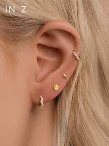 IN Z 1 đôi bông tai bạc 925 cao cấp hình cành ô liu đính đá Zirconia sáng bóng, thiết kế đơn giản hình lá ô liu, phù hợp cho các bạn gái và phụ nữ đeo hàng ngày và dự tiệc. - Nhiều màu - Xem 7