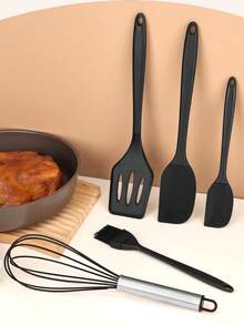 2pcs/Set Silicone Baking Tools Set, Heat-Resistant Cooking Spatula, For Baking, Cooking, Mixing, Scraping Non-Stick Cookware, Kitchen Utensils - Multicolor - View 5