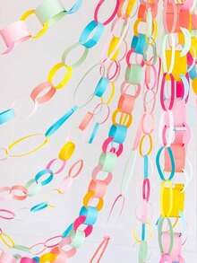 100/300 piezas Cadenas de papel brillante DIY, ancho de 0.98 pulgadas * 1.69 pulgadas de largo, colores suaves/neón/básicos - Adecuado para decoraciones de cumpleaños, bodas, guirnaldas de fiesta, manualidades de aula, estrellas plegables y proyectos de envoltura de regalos, tiras fáciles de usar, entusiastas - Ver 6