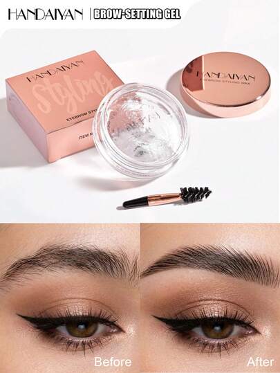 HANDAIYAN 眉胶，自然眉形定型持久眉蜡，日常妆容，圣诞礼物，冬季必备，校园派对旅行便携装，面部彩妆，化妆品，适合作为生日/情人节礼物，狂欢节派对必备，最佳颜色