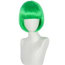 Dopamine Color Bob Wig With Bangs, Bright Neon Colors, Perfect For Cosplay, Festivals, Y2K, K-POP, Daily Wear, Halloween, Stage, Party. Comfortable And Breathable Cap Design, Suitable For Long-Term Wear, Photography, Fan Support, Fashion Styling. - Multicolor - View 24