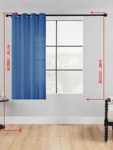 1 buah Tirai Tipis, Melembutkan Pencahayaan, Berlubang, Bagian Atas dengan Lubang Pengait, Semi-Transparan, Dapur, Cocok Untuk Rumah Atau Kantor, Kamar Tidur, Balkon, Ruang Tamu, Warna Polos, Produk Baru, Minimalis, Rustik - Biru - View 10