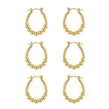 Elegant Bamboo Hoop Earrings, Versatile Jewelry, Gold Stainless Steel Metal, Minimalist Style Suitable For Women's Daily Wear, Office, Dinner, Party, Pool, Gala, Great Gift For Valentine's Day, Mother's Day - Gold - View 13