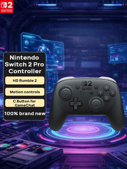 Nintendo Switch The Switch 2 Pro Controller Features A Lightweight Design, Portability, And Ease Of Use. It Includes A New Back Button, A New C-Button For Chat, A 3.5mm Audio Jack, And Is Designed Specifically For The Switch 2 Console, Compatible With Switch 2 And Some Switch Games.