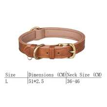 1pc Adjustable Brown PU Leather Dog Collar With Soft Microfiber Padding, Suitable For Small And Medium Dogs - Multicolor - View 13