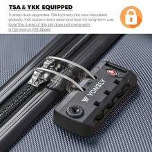 YONSLY 4‑Piece Suitcase Set 16/20/24/28 Inches With TSA Lock YKK Double Repair Zipper 4 Silent 360° Wheels Mesh Pocket Soft Rubber Handle For Trips - 深灰色 - 查看 6