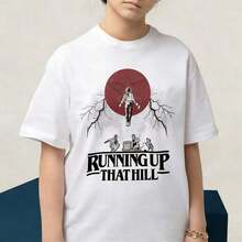 Summer TopsWomen's Tops Boys' T-Shirts Boys Stranger Style Up Side Down Things Shirt, Graphic T-Shirt TopMachine Washable Casual Holiday Fit Running Up That Hill T-Shirt, Inspired By 4 T-Shirt, Unisex T-Shirts, Max's Favorite Song T-Shirt, Casual Street T-Shirts Leisure Boys' Clothing 100% Cotton Graphic Tees, FTween Boys Clothing, Humorous, Holiday, Soft Breathable Kids Clothes Boy'sLoose And Comfortablesummer Clothes Summer Tops - 白色 1 - 查看 1