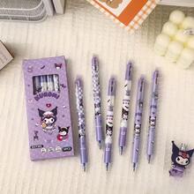 SANRIO 6支/套卡通可擦笔，高品质Kumimoku按压式笔，ST笔尖，适合学生使用 - 中性可擦筆 - 查看 5