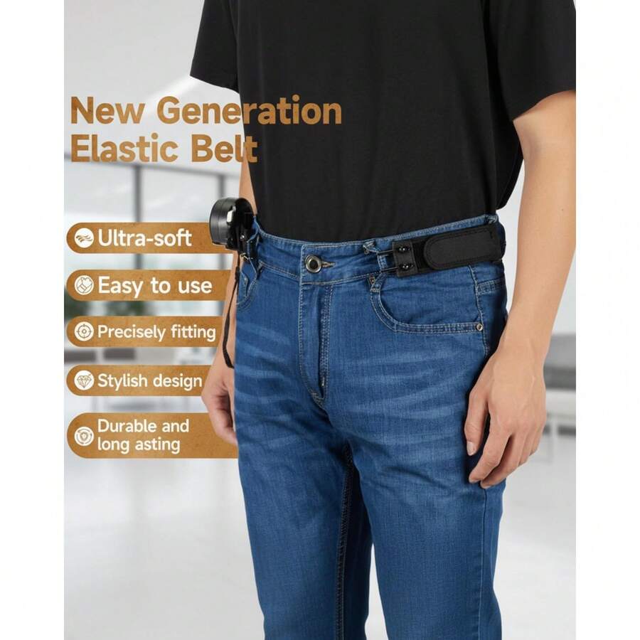 4pcs Unisex Elastic Invisible Waist Belt, Quick Fastening Adjustable Stretch Waistband Suitable For Jeans, Work, Casual Wear, Comfortable No Bulge Waist Belt