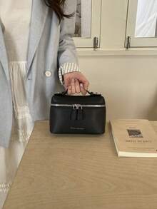 Niche Versatile Handbag For Women, New Arrival Spring Season Elegant Commuter Box Shoulder Crossbody Bag - Black - View 6