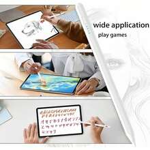 Bolígrafo táctil recargable para iPad, bolígrafo táctil capacitivo para teléfonos inteligentes y tabletas, compatible con Apple/Tablet PC - Blanco - View 6