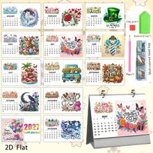 2027 Calendrier de peinture de diamant à motif mignon pour les vacances, Calendrier du Nouvel An, Calendrier de bureau, Chaque page a des motifs différents, Fait main créatif, Support de calendrier pour décoration de bureau, salon, Décoration de vacances, Cadeau pour petite amie, Cadeau sincère, Cadeau parfait, Cadeau de Nouvel An, Cadeau de Noël - Ensembles - Voir 15