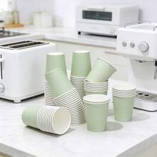50/20 Peças Copos de Papel Verde Sálvia para Festa, Conjunto de Suprimentos para Festa Verde Elegante, Adequado para Casamentos, Aniversários, Festas e Aniversários, Utensílios de Mesa para Todas as Estações, Suprimentos para Festa | Suprimentos para Festa Elegante | - Verde claro - Visão 8