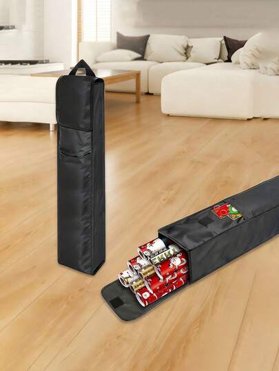 Bolsa de almacenamiento de papel de 30 pulgadas de tela Oxford impermeable con asa y bolsillo, adecuada para manualidades, carteles, herramientas y almacenamiento de papel de embalaje, plegable, organizador del hogar, unisex