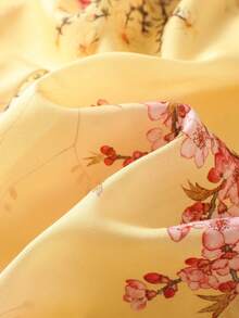 Women's Short Sleeve Button-Up Shirt, All-Over Leaf Print, Casual Collared Blouse, Suitable For Dates, Travels, Birthday Parties, Spring, Summer, Autumn Holiday Evenings Vacation - Yellow - View 10