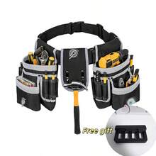 Tool Belt  Features Multiple Pockets And An Adjustable Tool Set, With A Free Tool Holder Included. Perfect For DIY Projects, Woodworking, And Home Repairs. - Waist Bag + Support - View 12