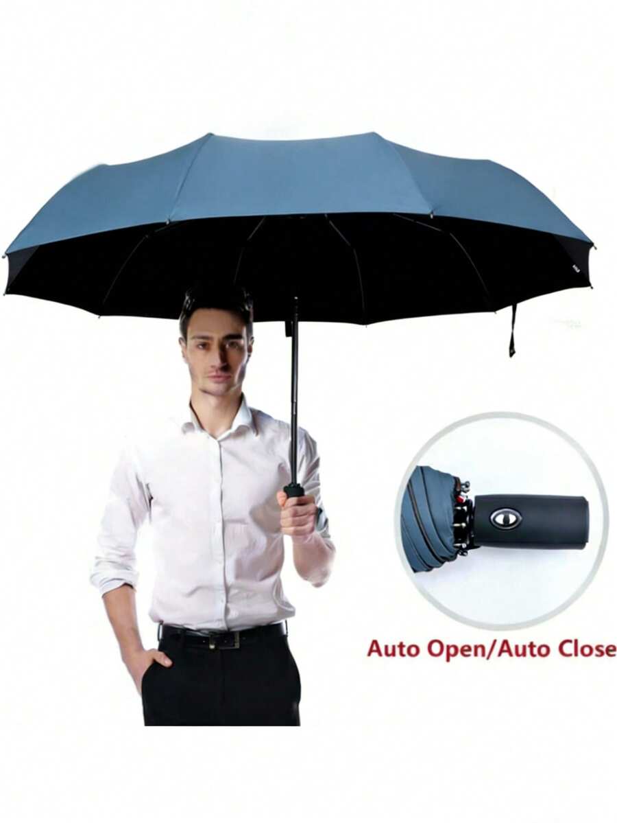 1 chiếc ô gấp chống gió dành cho nam - Ô chống gió và tia UV, ô du lịch tự động nhỏ gọn, dễ mang theo - Nhiều màu - Xem 1