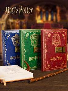 Harry Potter 1pc Password Notebook, Vintage College Pattern Creative Password Protected Daily Work Diary, Retro Artistic Exquisite Journal For Multifunctional Business Office Journal - Multicolor - View 2