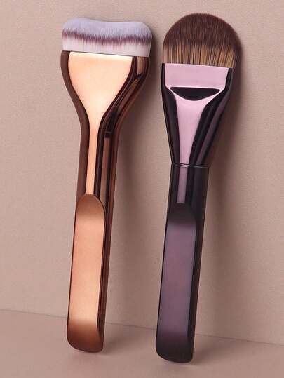 2件套专业化妆刷套装 - 粉底刷和遮瑕刷，柔软纤维材质，便携旅行装，送给女性和女孩的绝佳礼物，化妆刷套装，化妆工具套装，全套化妆工具
