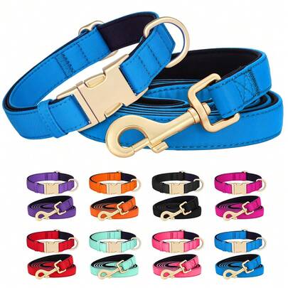 Bộ vòng cổ và dây dắt chó bằng nylon nhẹ, thanh lịch, có thể điều chỉnh cho chó cỡ trung bình đến lớn, vòng cổ chó chất lượng cao.