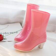 Women Rain Footwear - High Heels, Yellow (no Cotton) - View 9