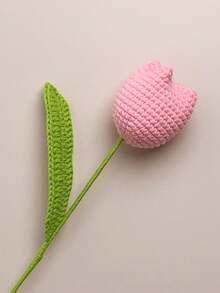 手工钩织3D郁金香花束，逼真仿真花，情人节礼物 - 彩色 - 查看 13