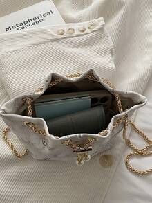 Túi xách nữ mini thời trang màu trơn, kiểu dáng xô, đa năng và thanh lịch, thích hợp để đi mua sắm, đựng ví, dành cho phụ nữ trẻ, sinh viên đại học, người mới vào nghề, nhân viên văn phòng. Rất phù hợp cho văn phòng, trường đại học, công việc, kinh doanh, đi làm, hoạt động ngoài trời, du lịch và dã ngoại. - trắng - Xem 9