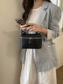 Niche Versatile Handbag For Women, New Arrival Spring Season Elegant Commuter Box Shoulder Crossbody Bag - Black - View 5