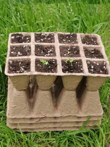 12格纸浆育苗盘，育苗盆，种植盆，营养盆，移栽盆，营养杯，育苗杯 - 多色 - 查看 5