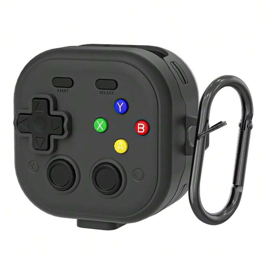 Funda protectora para Galaxy Buds4 / 4 Pro con diseño de consola de videojuegos retro (Negro) - Negro - Ver 1