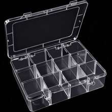 Clear Plastic Storage Organizer Box With 12 Adjustable Removable Dividers For Jewelry Beads Earrings Crafts Small Parts Fishing Hooks And Diy Accessories - 12 Girds Fully Removable - View 1
