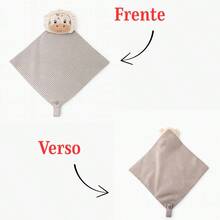 Baby Blanket Naninha Bebê Recém Nascido Algodão Antialérgico Macio Pelúcia Prendedor Chupeta Enxoval - DINO - Visão 4