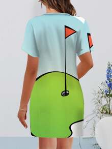 Women's Short Sleeved Golf Dress For Women Sport Dress For Men Moisture Wicking Performance Athletic Crew Neck Sleeveless Dress For Golfing Running Workout Casual Wear - Comfortable Breathable Sportswear Activewear For Women's Long Dresses - 彩色 - 查看 2