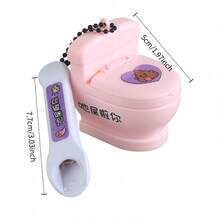 1pc Funny Prank Toilet Feeding Keychain, Novelty Scooper Owner Hanging Decor, Retractable Feeding Cycle Gift - Multicolor - View 13