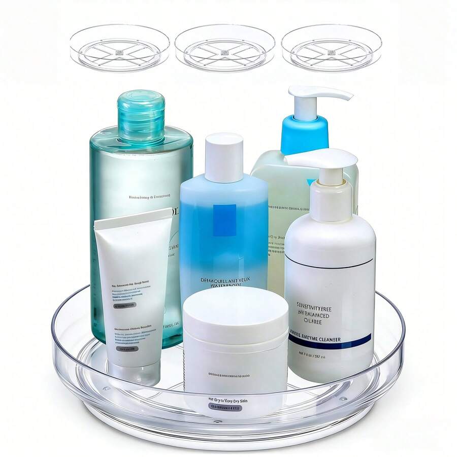 1/2 chiếc kệ xoay đa năng, kệ đựng gia vị/trái cây/mỹ phẩm nhà bếp, một hoặc hai tầng