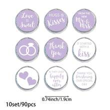 10 bộ/90 miếng dán kẹo mini bằng giấy, dùng làm quà tặng đám cưới, nhãn đóng gói quà tặng. - Xem 9