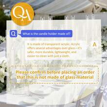 10pcs 6 Arm Romantic Candelabras,26.8Inch Clear Candlestick Holder For Wedding, Party, Dining Table, Halloween, Christmas, Anniversary Decor Mother's Day Decorations(Not Included LED Candles) - Acrylic trong suốt - Xem 10