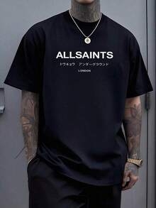 Camiseta masculina 100% algodão com estampa em negrito do metrô de Tóquio e Londres, simbolizando a cultura urbana global e a conexão entre cidades. - Preto - Ver 7