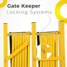 Portable Expandable Folding Gate – Heavy Duty Yellow Steel Expandable Barricade With 360° Locking Castors, Foldable Middle Section Temporary Driveway Gate - D - View 4