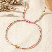 1pc Fashion Minimalist Cross Pendant Bracelet, Adjustable Colorful Braided Rope Bracelet, Gift For Girlfriend, Beach Gift, Valentine's Day Gift, Graduation Gift, Baptism Gift, Anniversary Gift - Multicolor - View 6