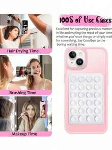 Silicone Multi-Suction Cup Phone Holder 24 Suction Cups On Each Side, 48 Double-Sided Suction Cup Phone Holders In Total, Detachable, Waterproof, 360° Rotation. It Is An Ideal Tool For Couples To Take Photos. Suitable For Various Smooth Walls, Such As Bathroom Walls. Birthday Anniversary Gift - Multicolor - View 5