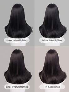 这款20英寸长的合成假发，采用自然直发造型，颜色为迷人的黑色。它带有刘海设计，并采用耐热纤维制成，确保经久耐用。这款假发非常适合日常佩戴，能够打造自然逼真的效果。 - 黑色 - 查看 11